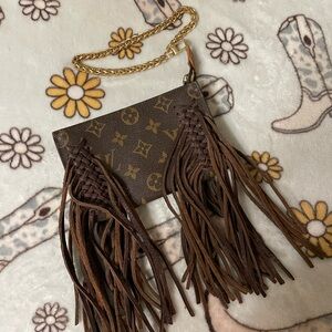 Louis Vuitton Brown Fringe Clutch
